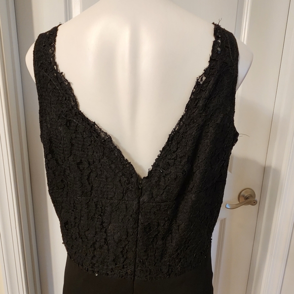 Lawrence Kazar vintage black dress lace jacket set size 16 - Picture 3 of 15